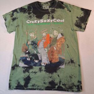 TLC CrazySexyCool Band Graphic T Shirt Womens Size S Small Green Black Tie Dye